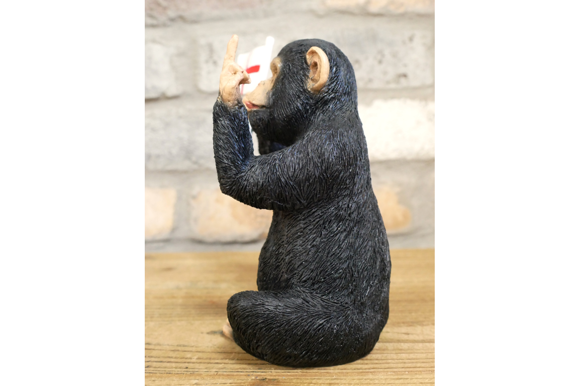 Up Yours Monkey with Flag Sculpture