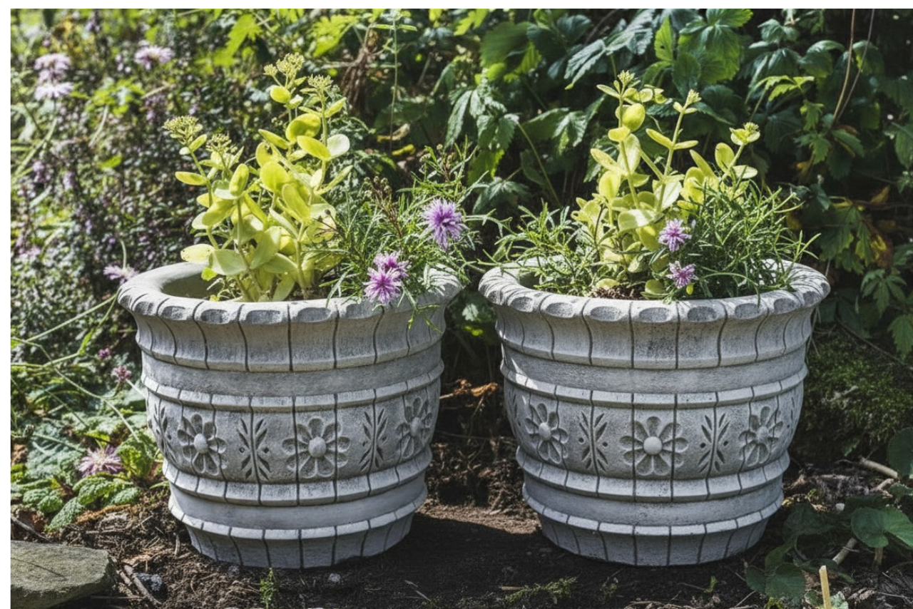 Pair of  Stone Cast Large Westland Garden Planter Pot