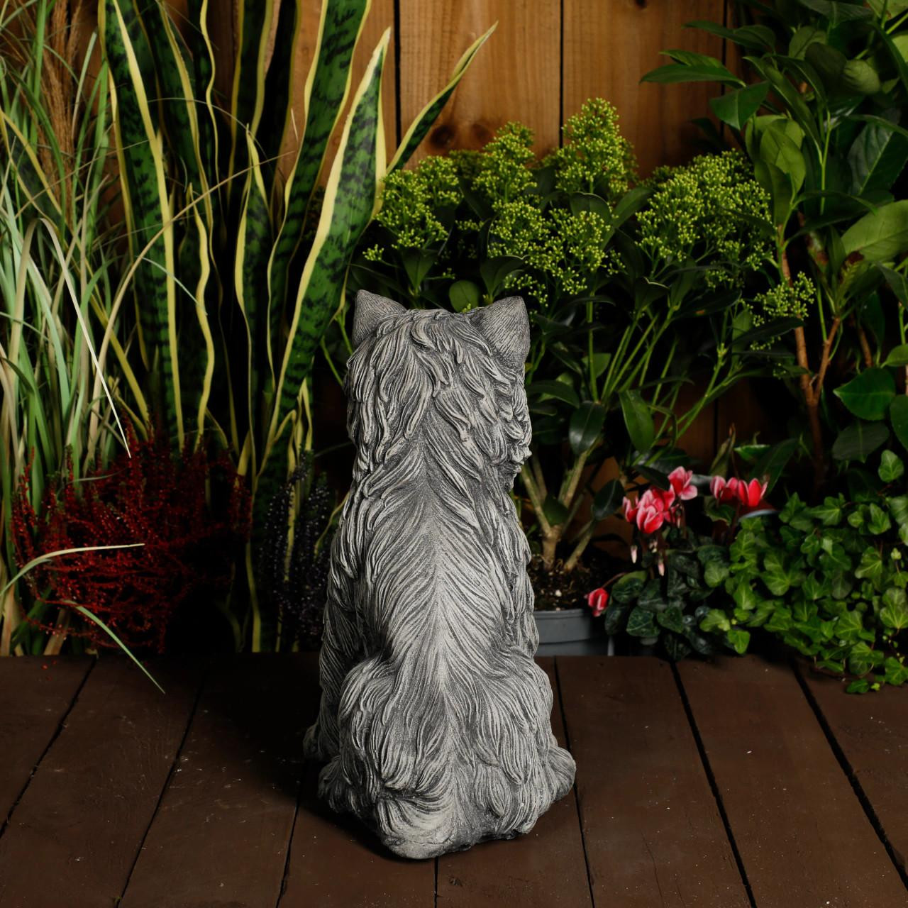 Large Terrier Dog Stone Cast Ornament