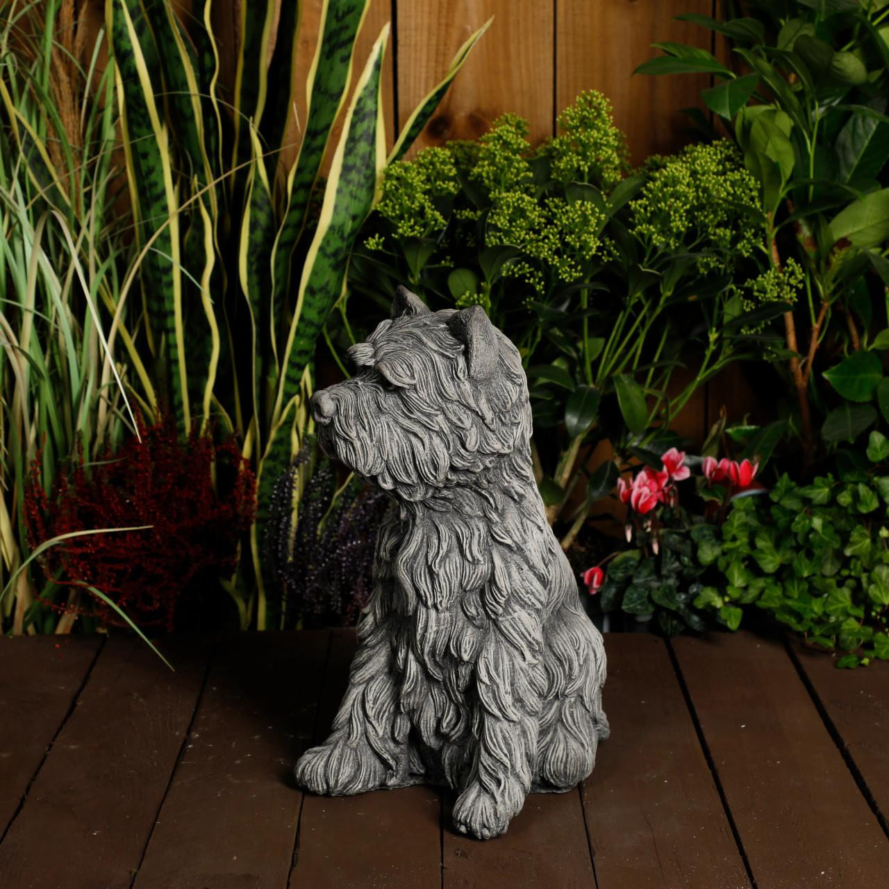 Large Terrier Dog Stone Cast Ornament