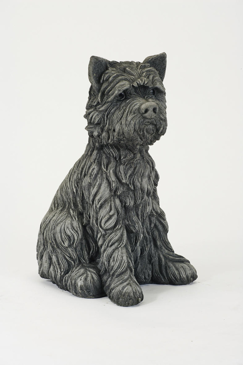 Large Terrier Dog Stone Cast Ornament