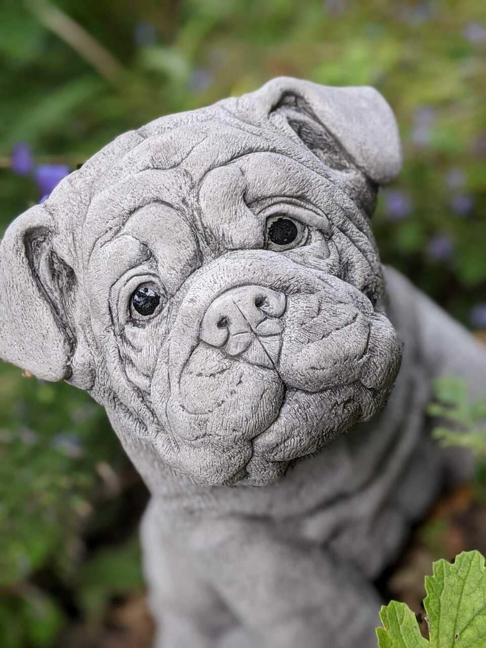 Cute Bulldog Pup Garden Ornament