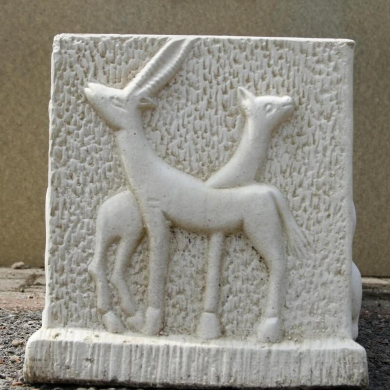 Large White Stone Deer design Planter Trough 