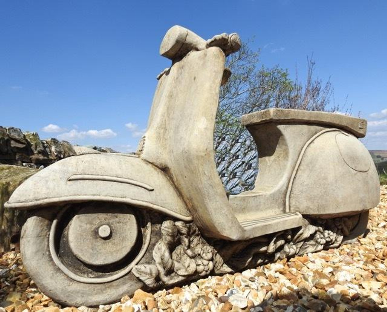 Lambretta Vespa style Stone Scooter Planter