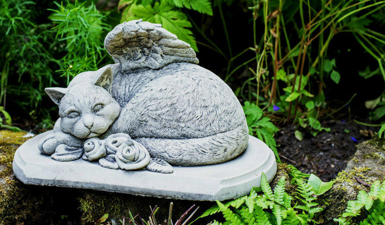 Memorial Resting Cat Stone Garden Ornament