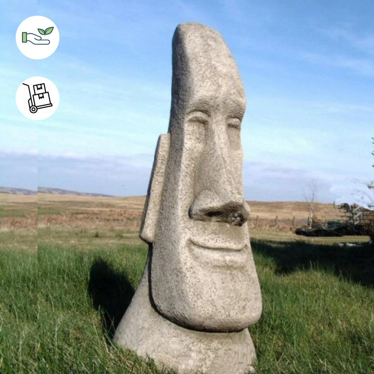 Large Easter Island Moai Head Garden Statue