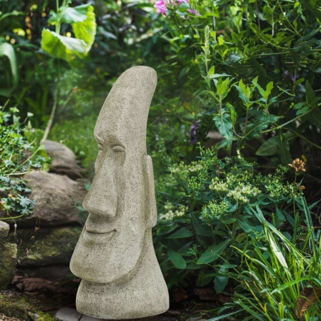 Large Easter Island Moai Head Garden Statue