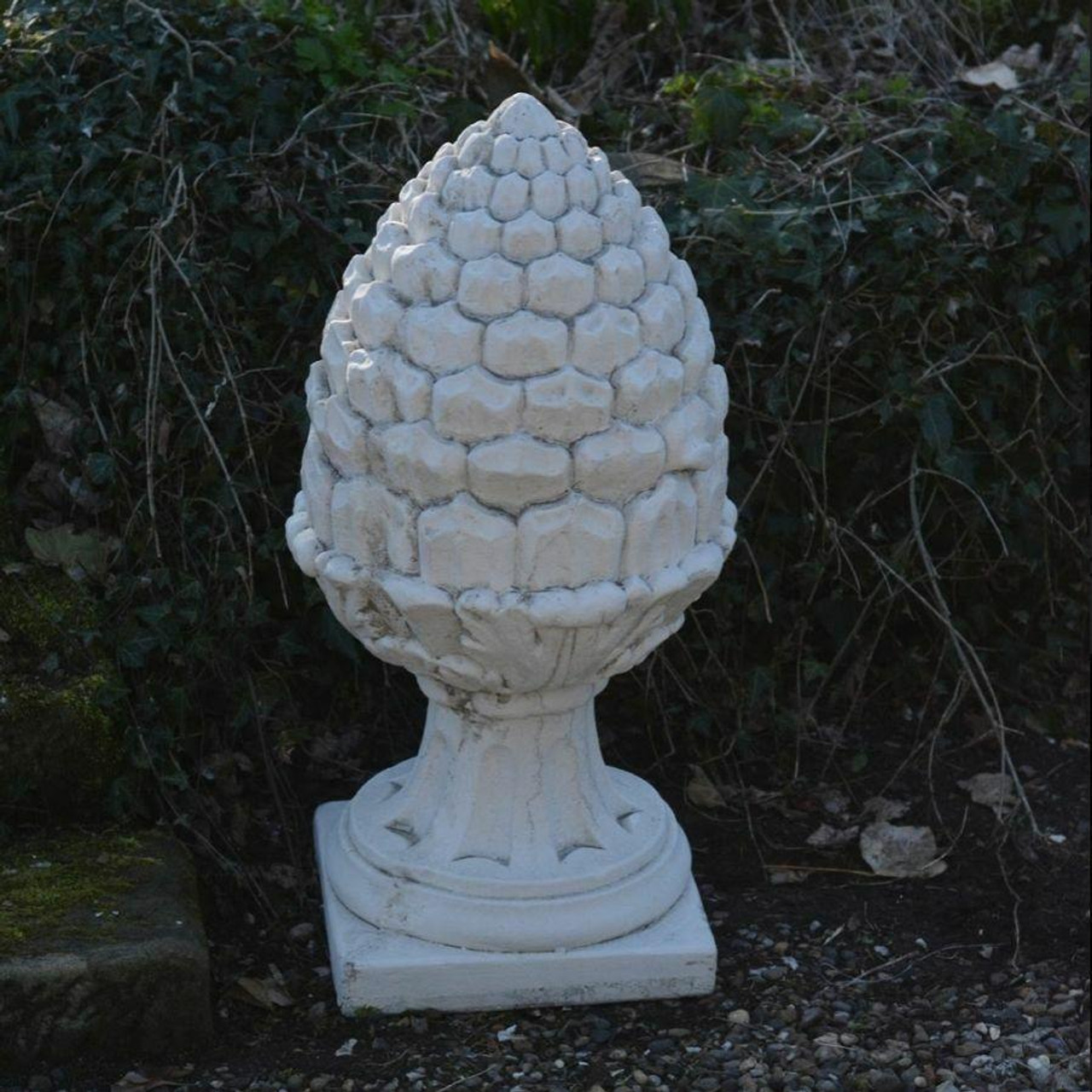 PAIR of Stone Cast Large Acorn Lawn Statue