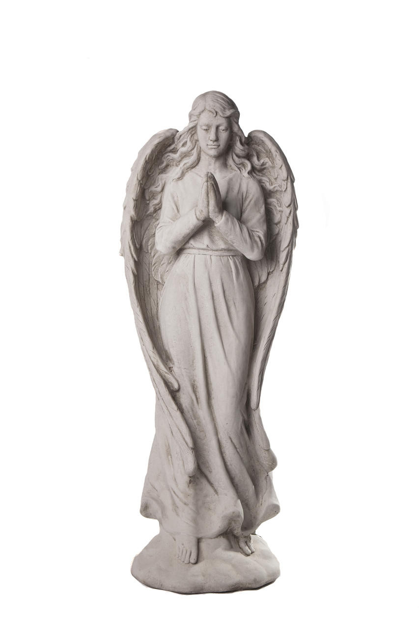 Large Stone Cast Praying Angel Memorial Statue