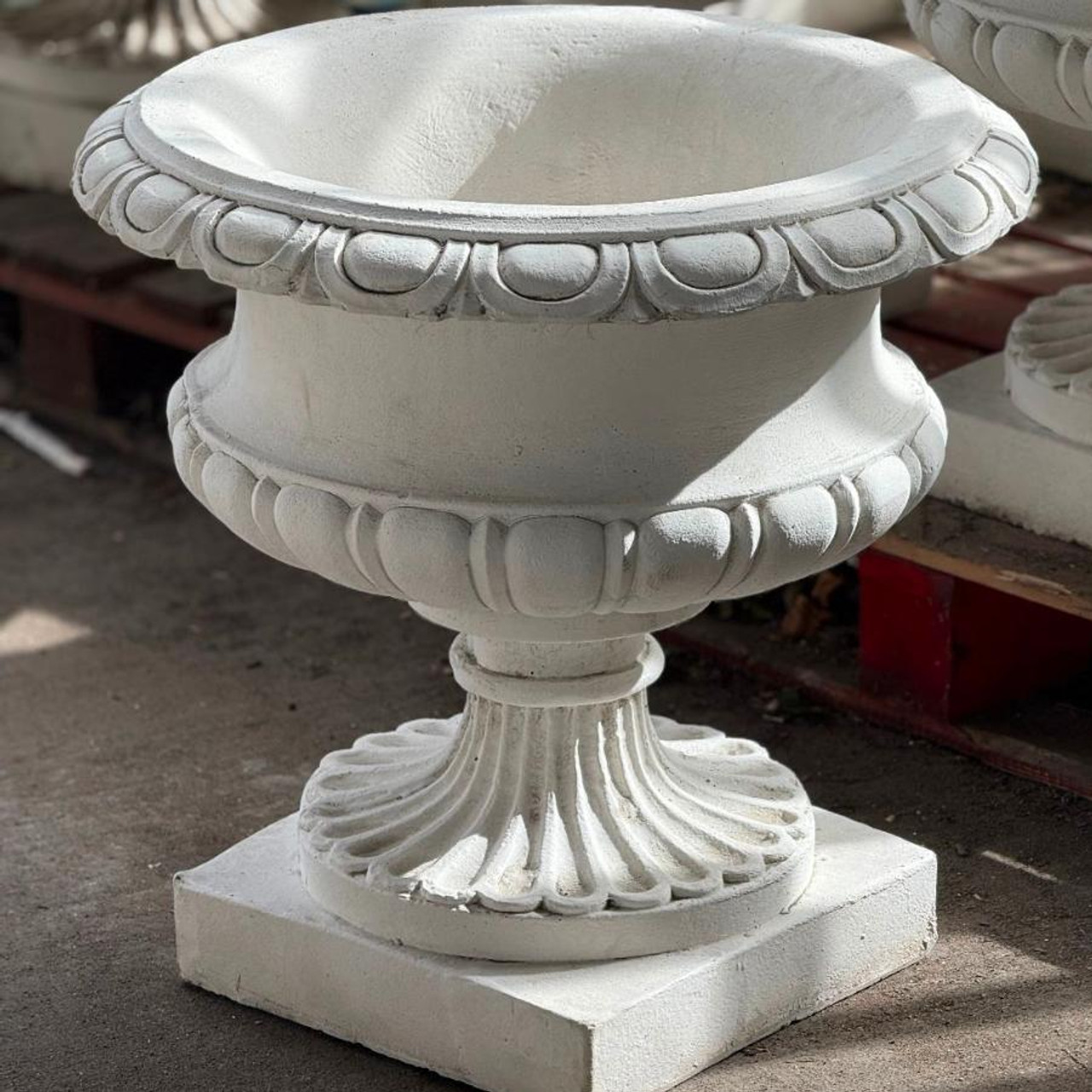 Pair of Large Edwardian Stone Vases without Handles  Pair of Large Edwardian Stone Vases without Handles