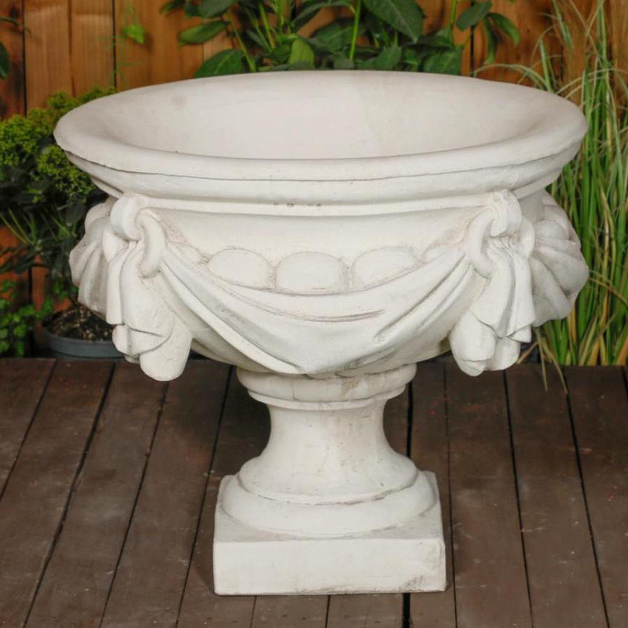 Large White/cream Draped Georgian Style Vase Planter Urn  Large White/cream Draped Georgian Style Vase Planter Urn