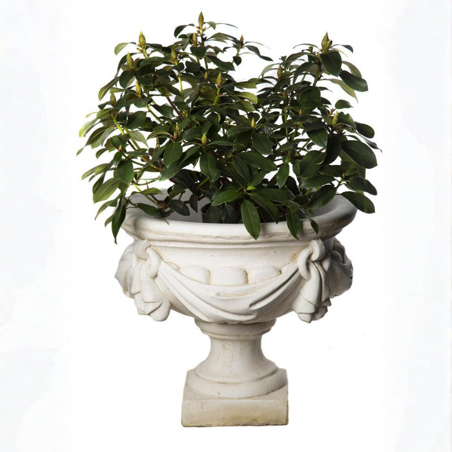 Large White/cream Draped Georgian Style Vase Planter Urn