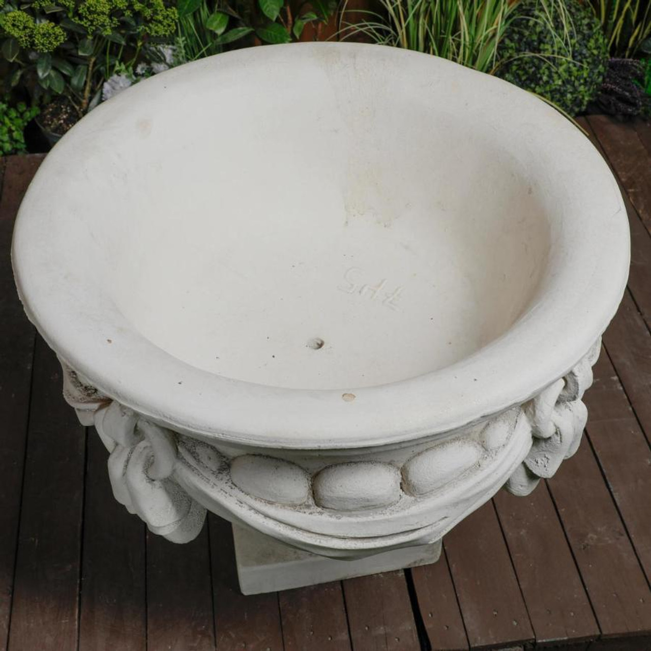 Large White/cream Draped Georgian Style Vase Planter Urn  Large White/cream Draped Georgian Style Vase Planter Urn
