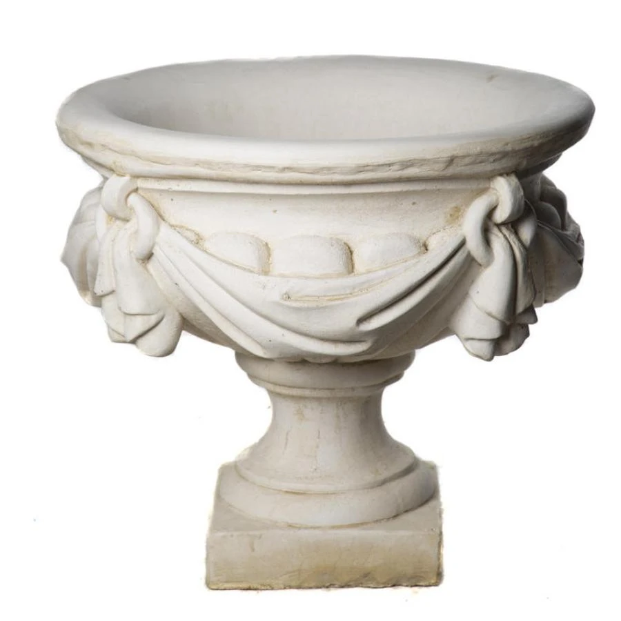 Large White/cream Draped Georgian Style Vase Planter Urn