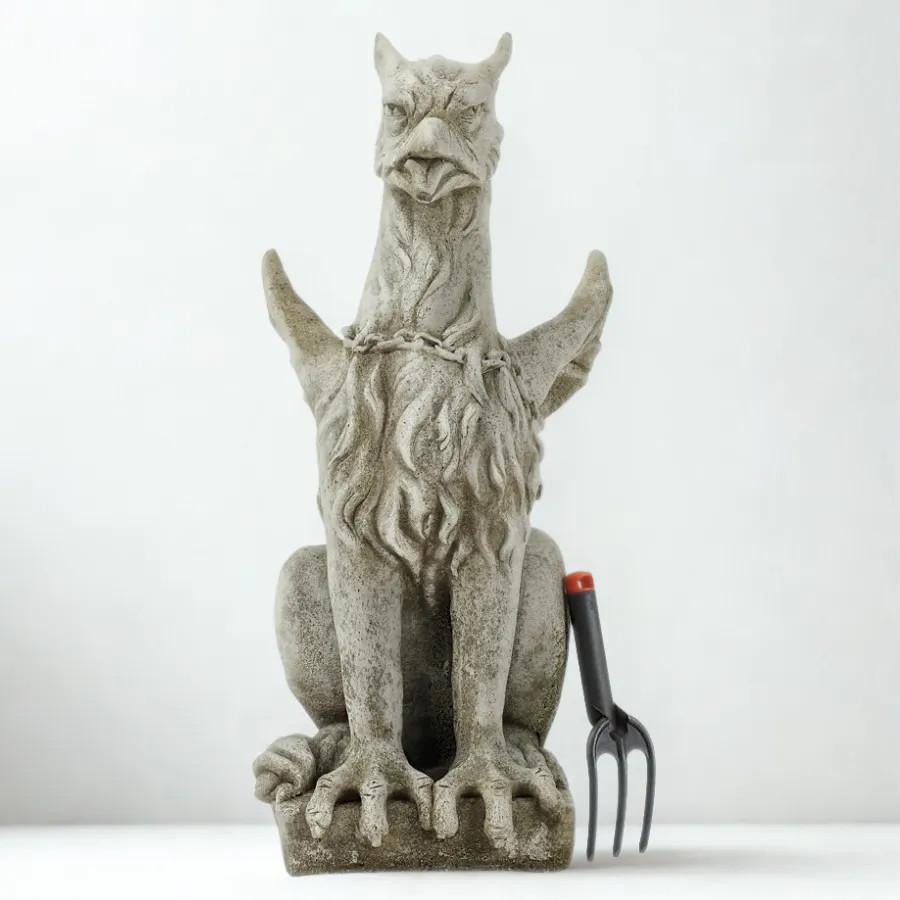 Large Winged Stone Griffin Ornament Gargoyle Gryphon Style