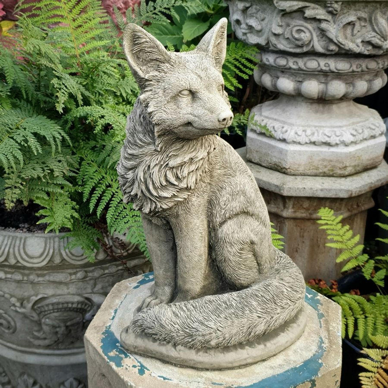 Stone Cast 'Fox' Garden Sculpture 