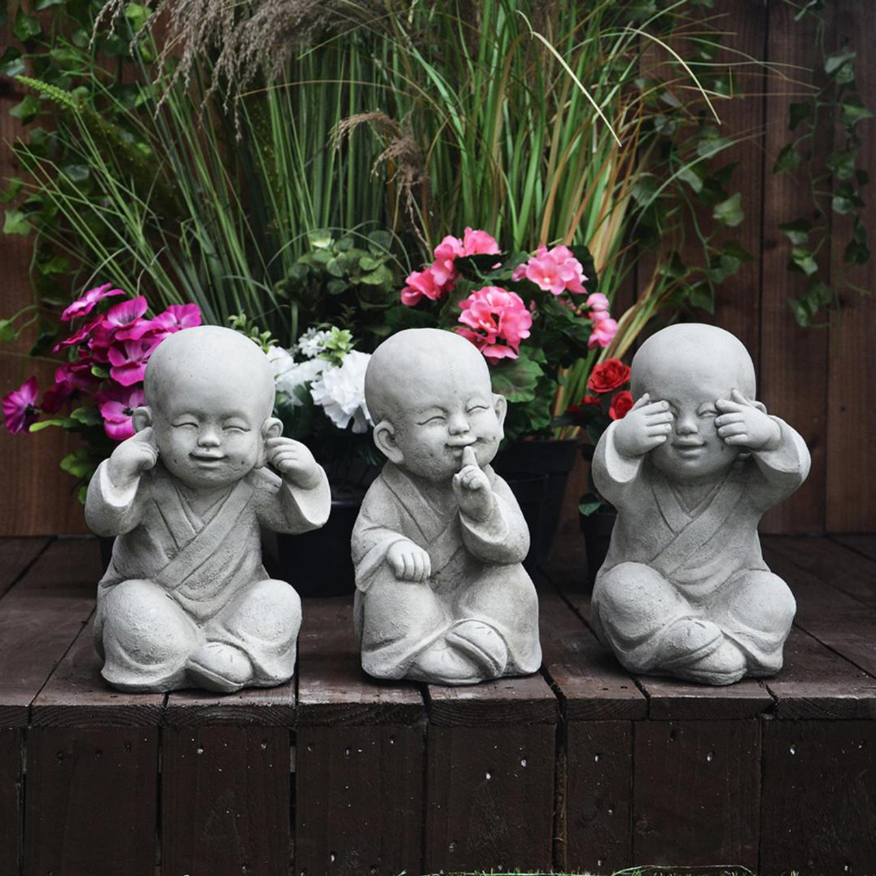 Oriental Garden Set of 3 wise Monks