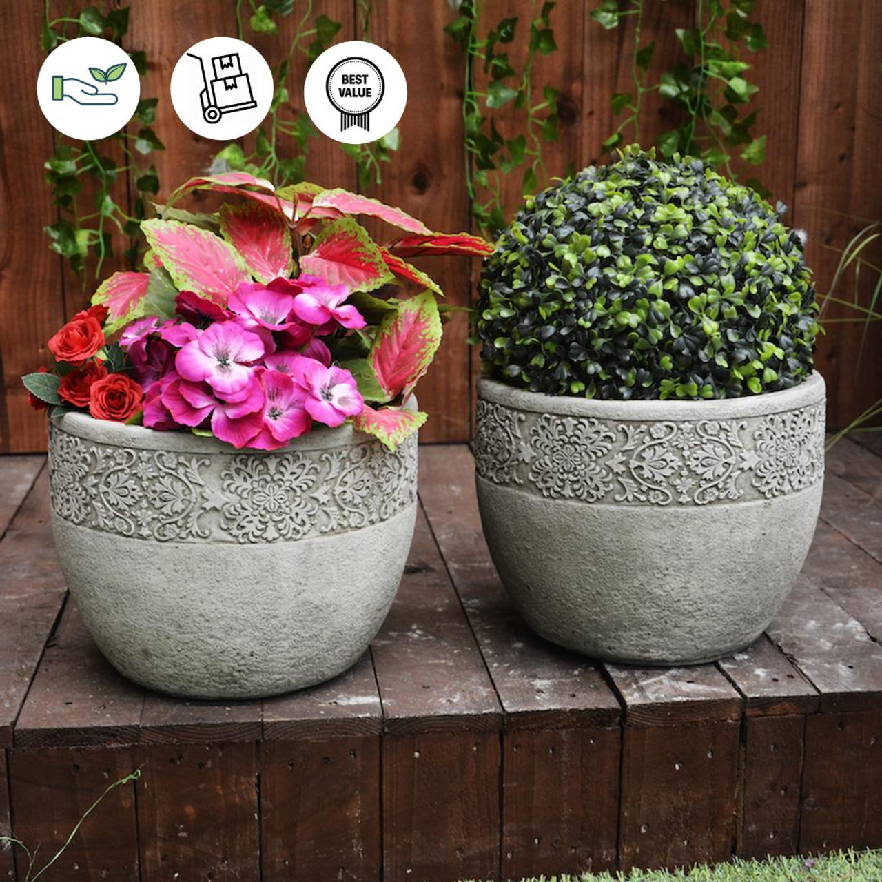 Pair of Small size Lace Flowerpots