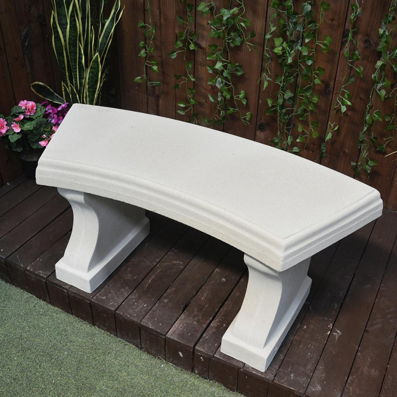 White Sandstone Curved Garden Seat