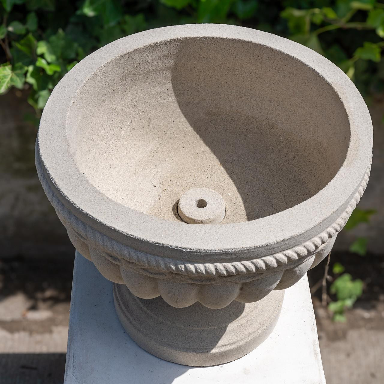 Cross Patterned Sandstone Large Garden Urn