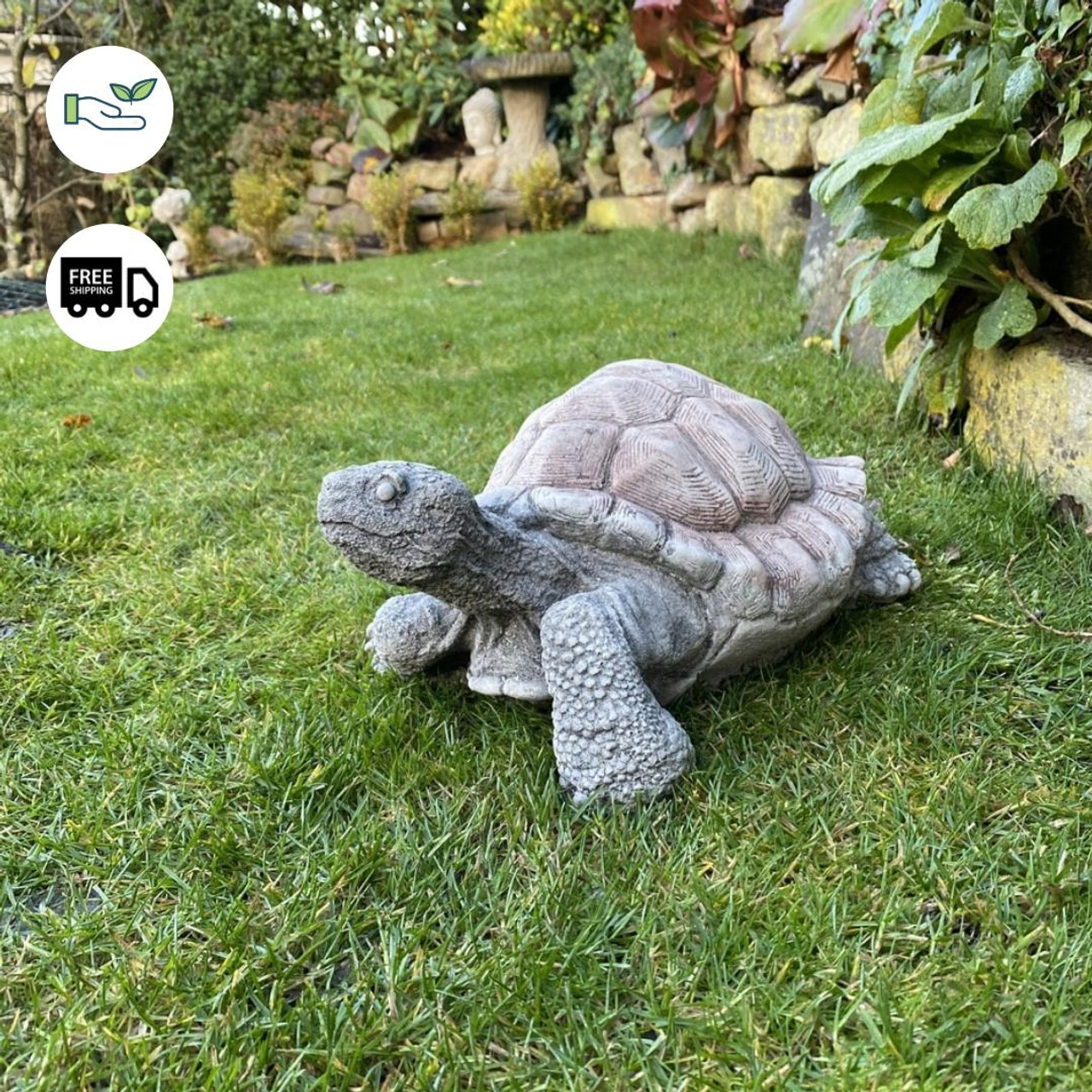 Medium Stone Cast Tortoise Garden Ornament