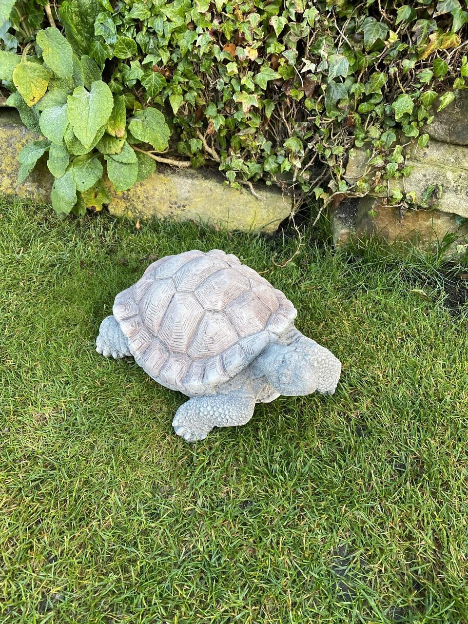 Medium Stone Cast Tortoise Garden Ornament