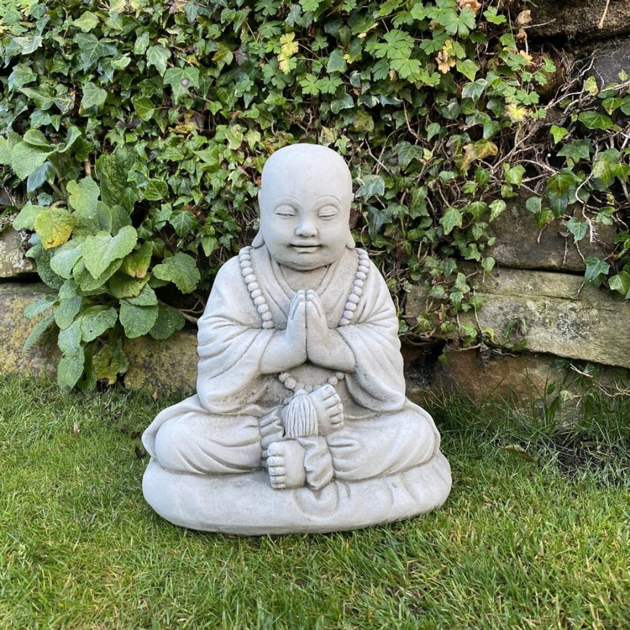 Small Monk on a cushion Garden Ornament