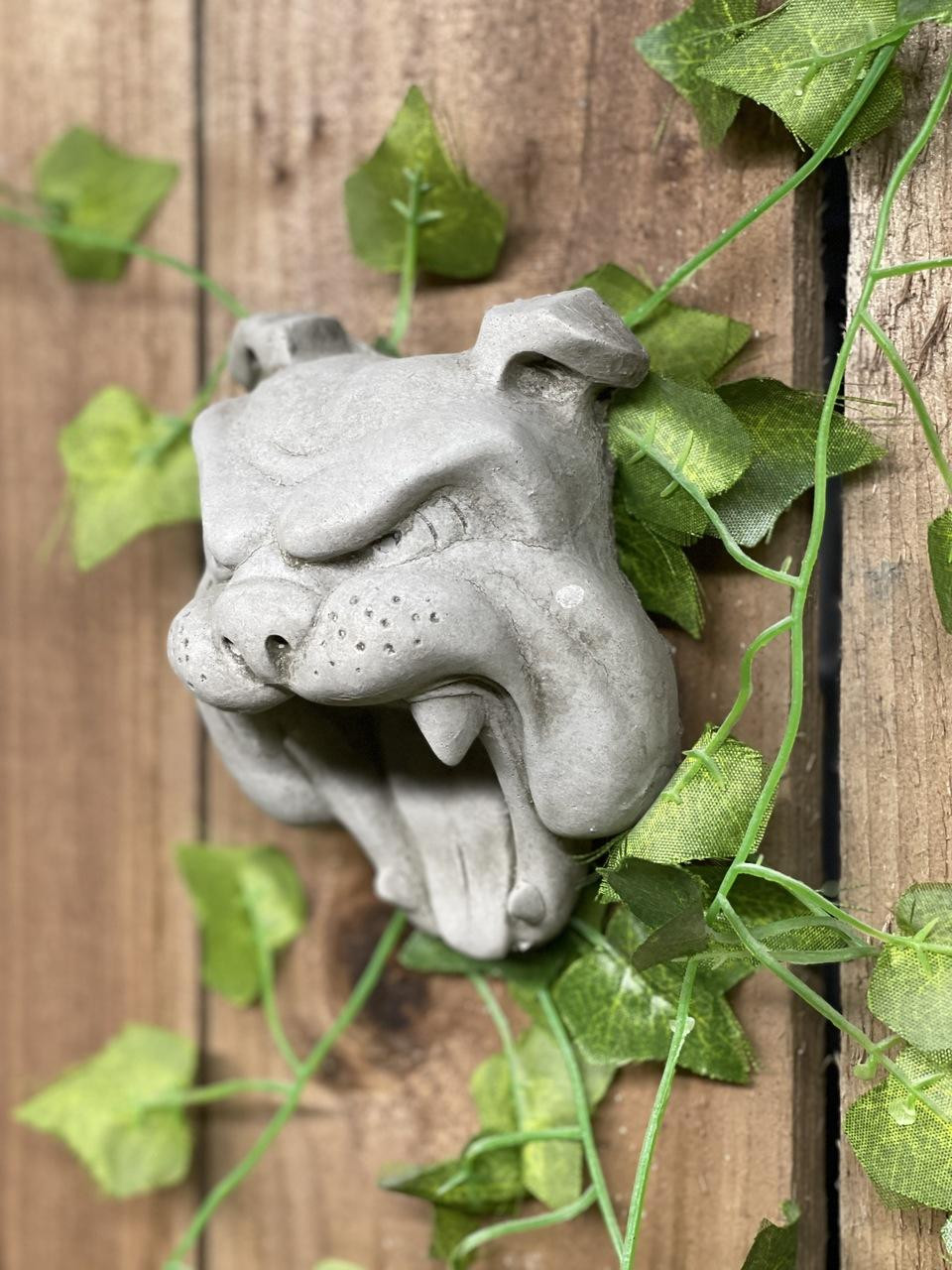 Bulldog Head Stone Wall Plaque