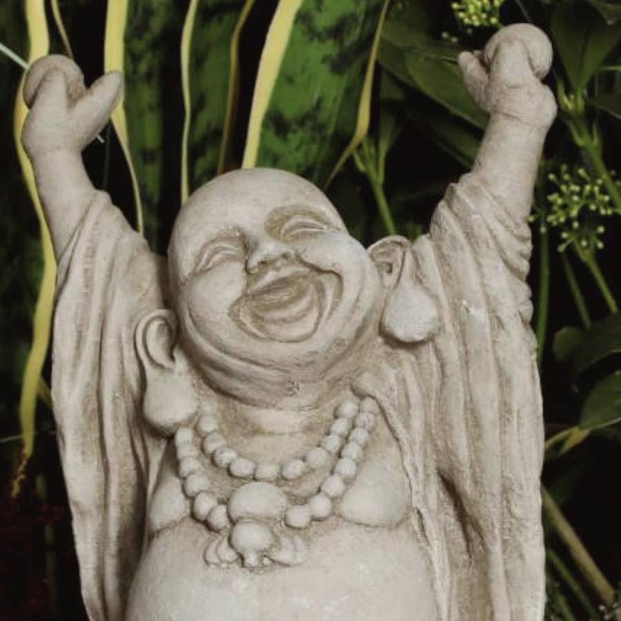 Happy Buddha  Hand Up Small Statue Garden Ornament 