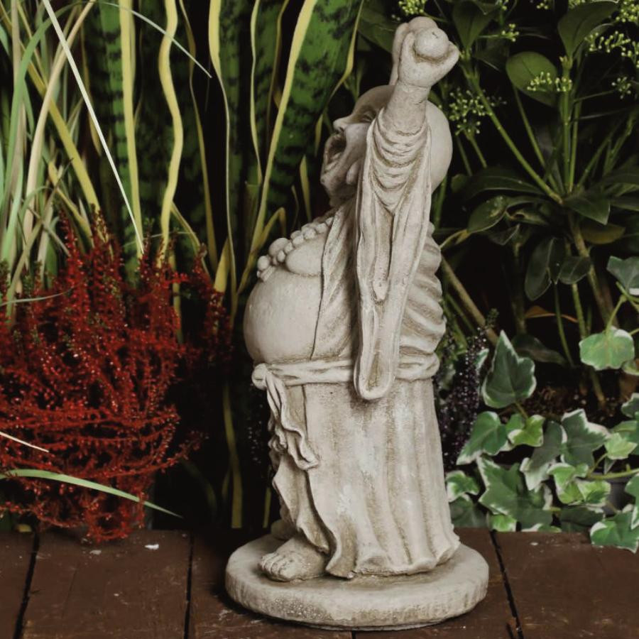 Happy Buddha  Hand Up Small Statue Garden Ornament