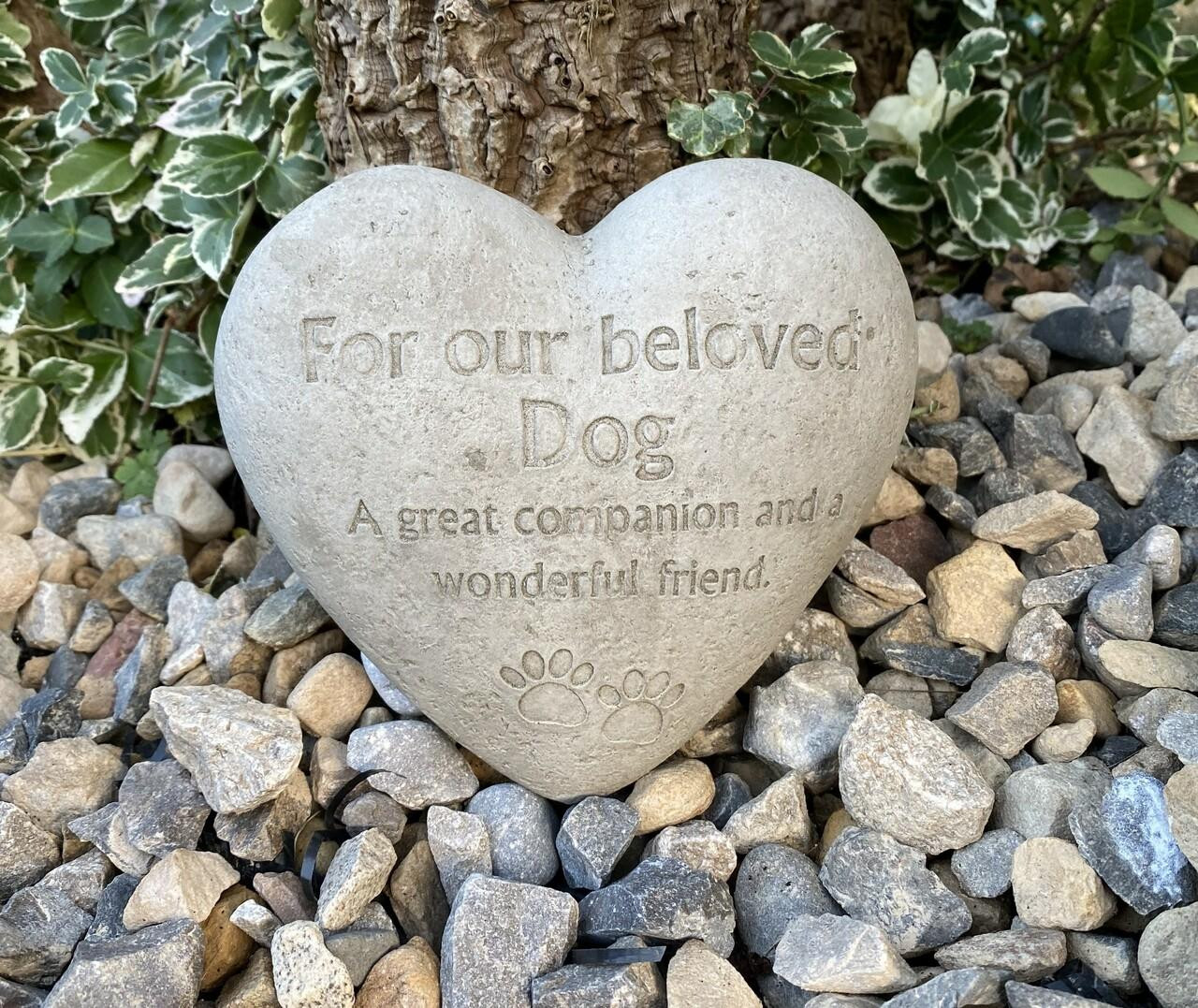 Beloved Dog Heart-Shaped Pet Memorial