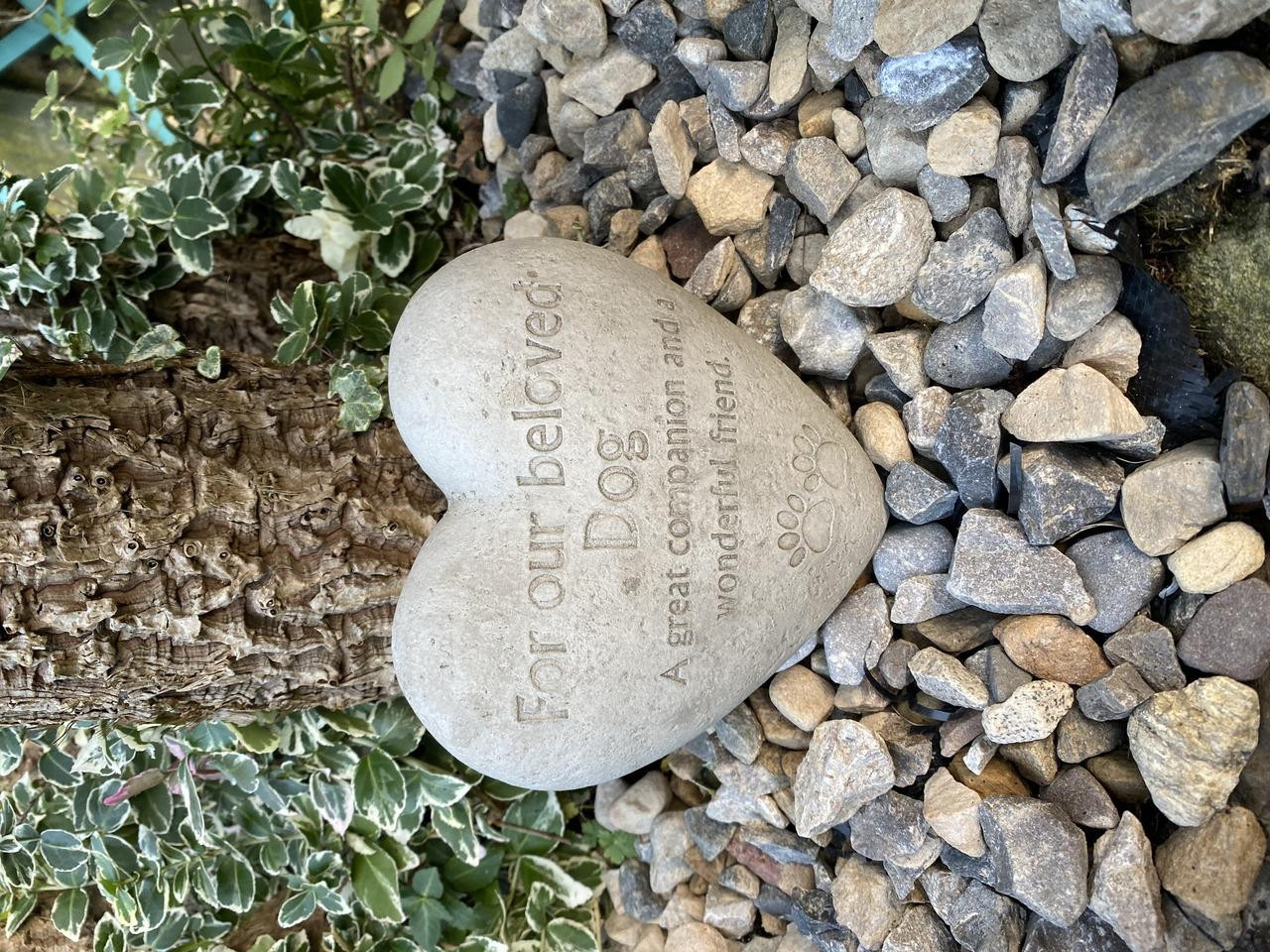 Beloved Dog Heart-Shaped Pet Memorial