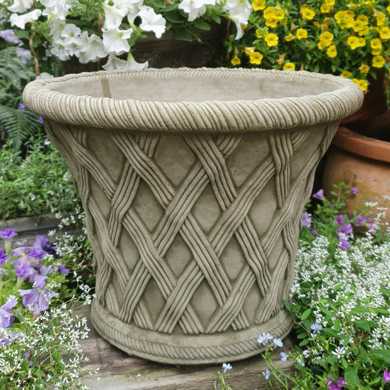 Large Elizabethan Woven Wicker Design Garden Pot