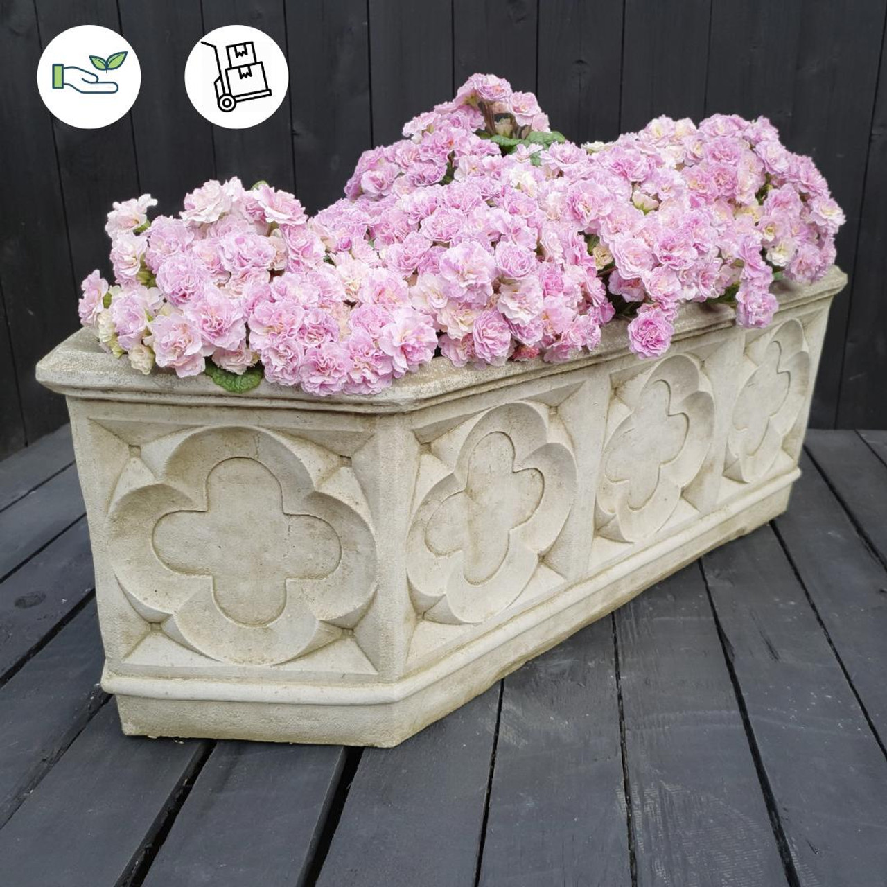 Large Stone cast Gothic style Trough