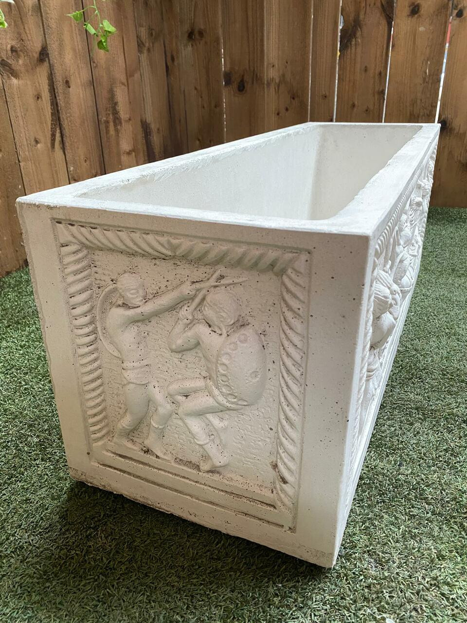 Gladiator Design White Stone Planter Trough