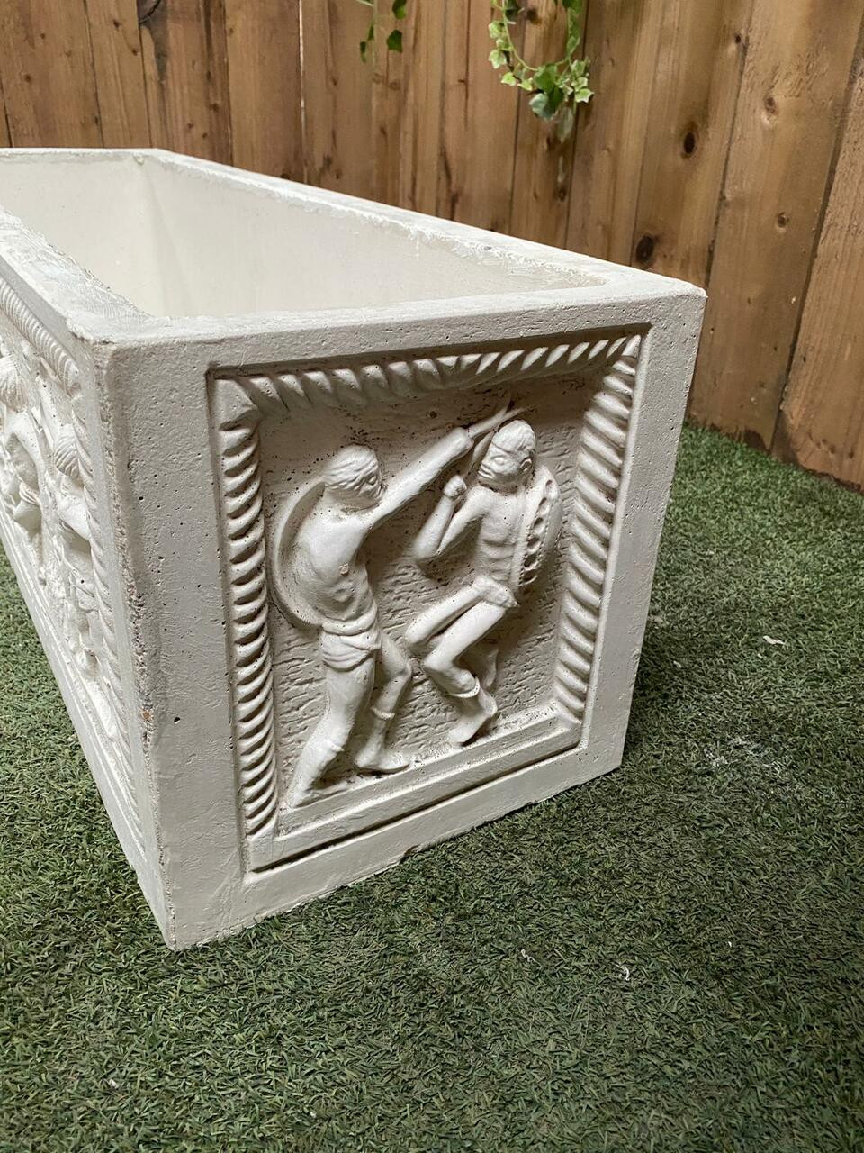 Gladiator Design White Stone Planter Trough