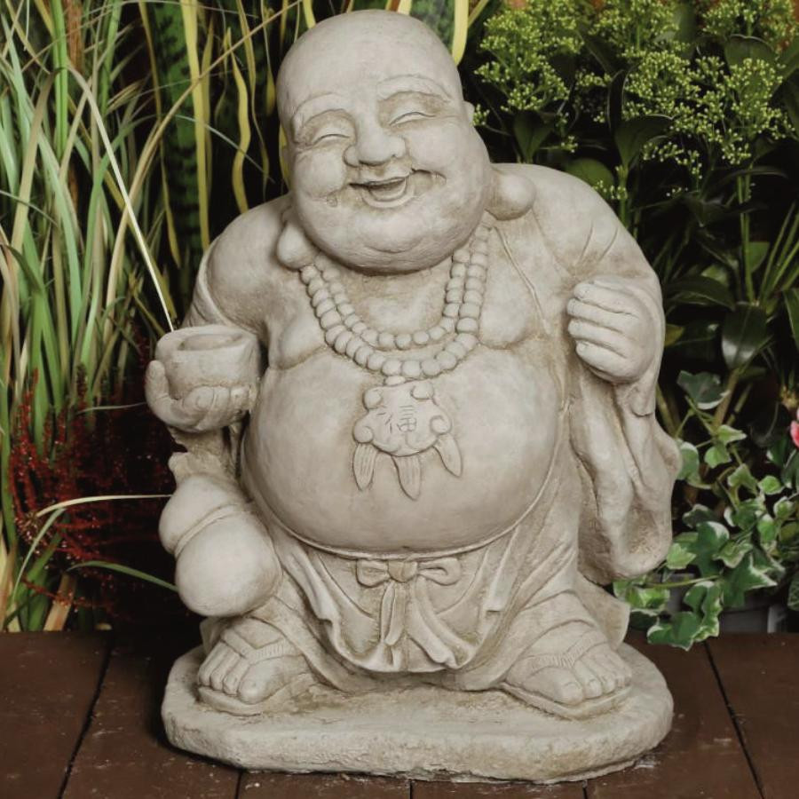 Stone Cast Happy Buddha Ornament