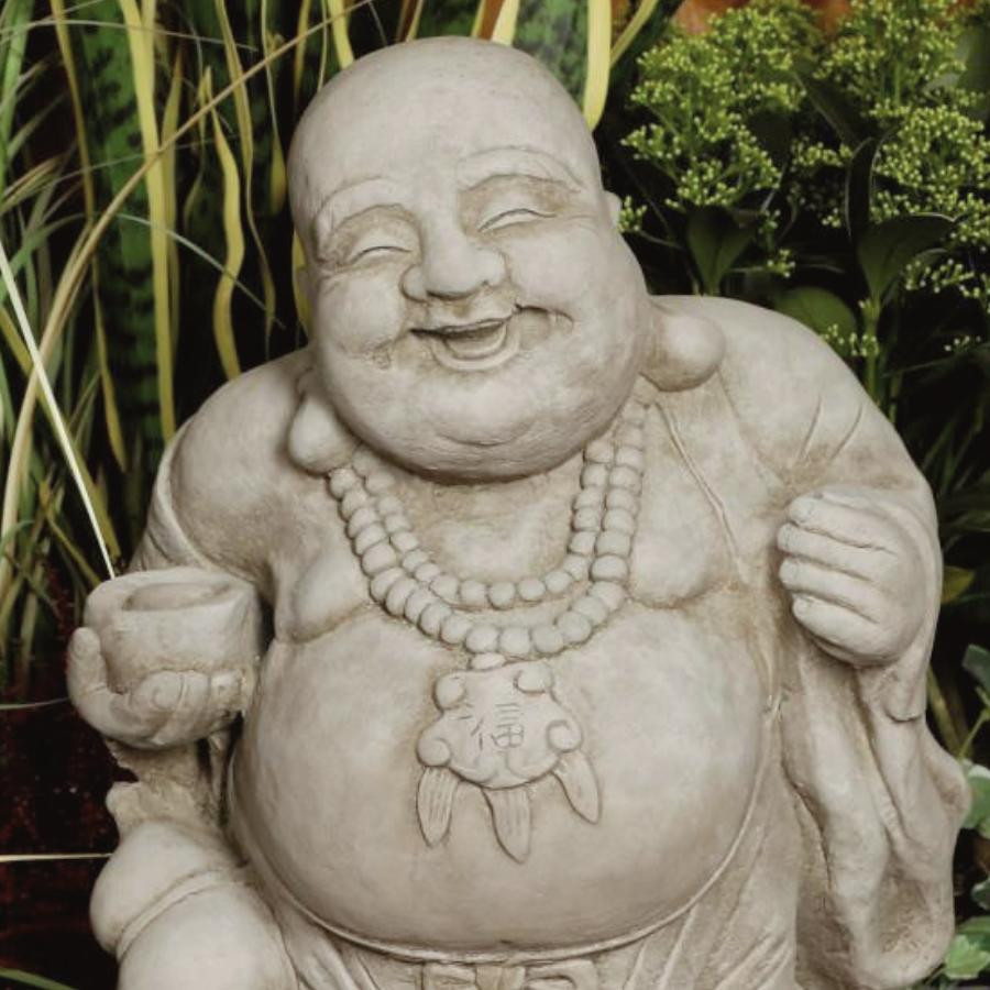 Stone Cast Happy Buddha Ornament
