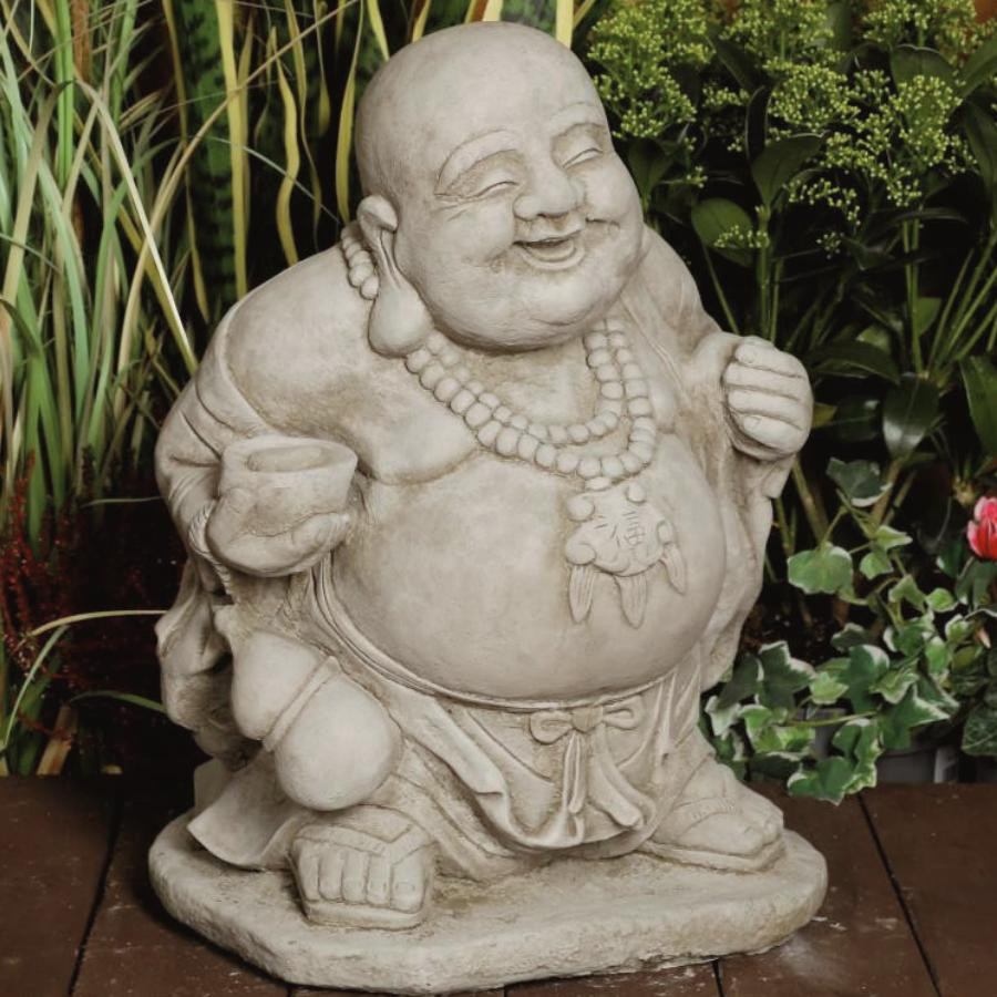 Stone Cast Happy Buddha Ornament