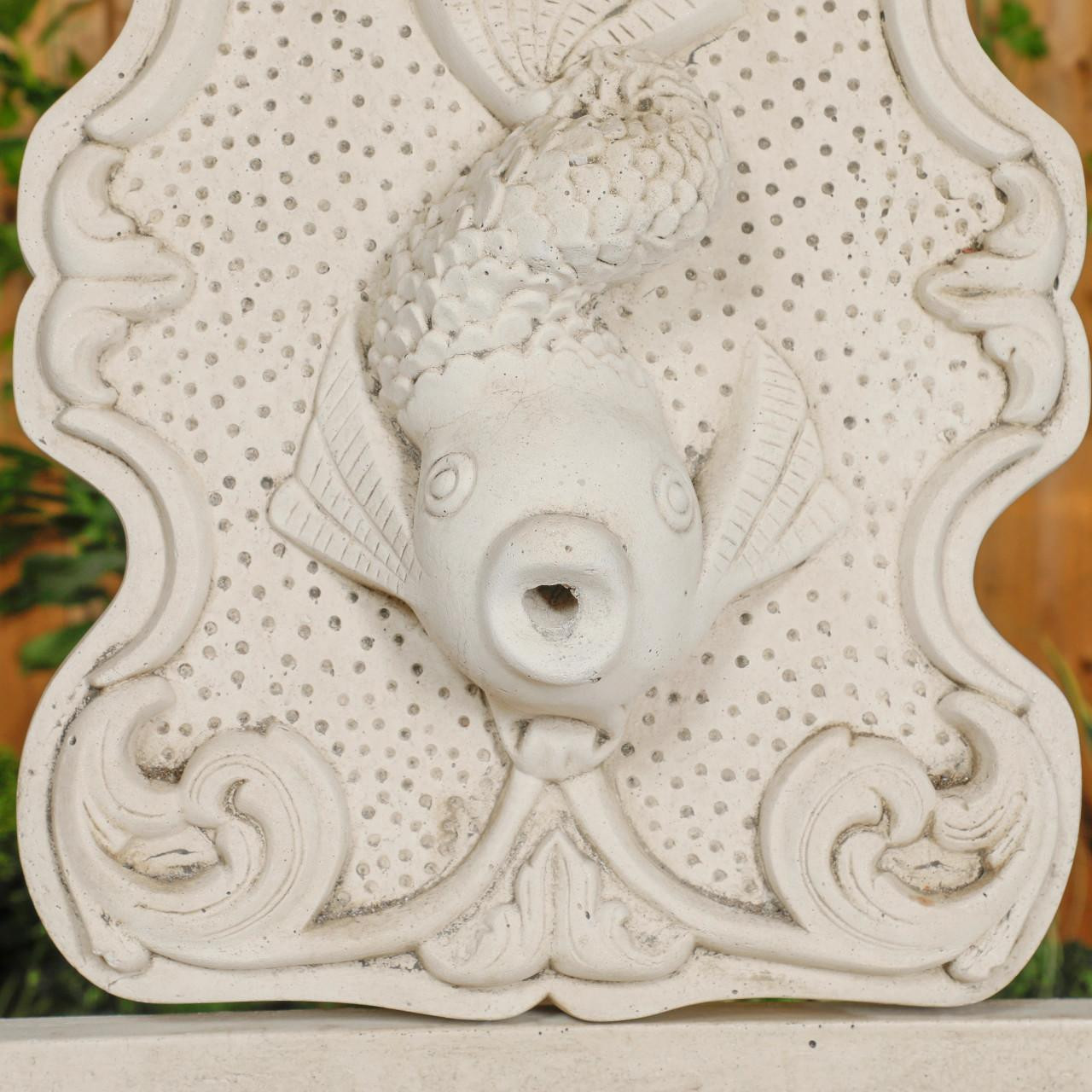 Large White Stone Fish design Wall Fountain