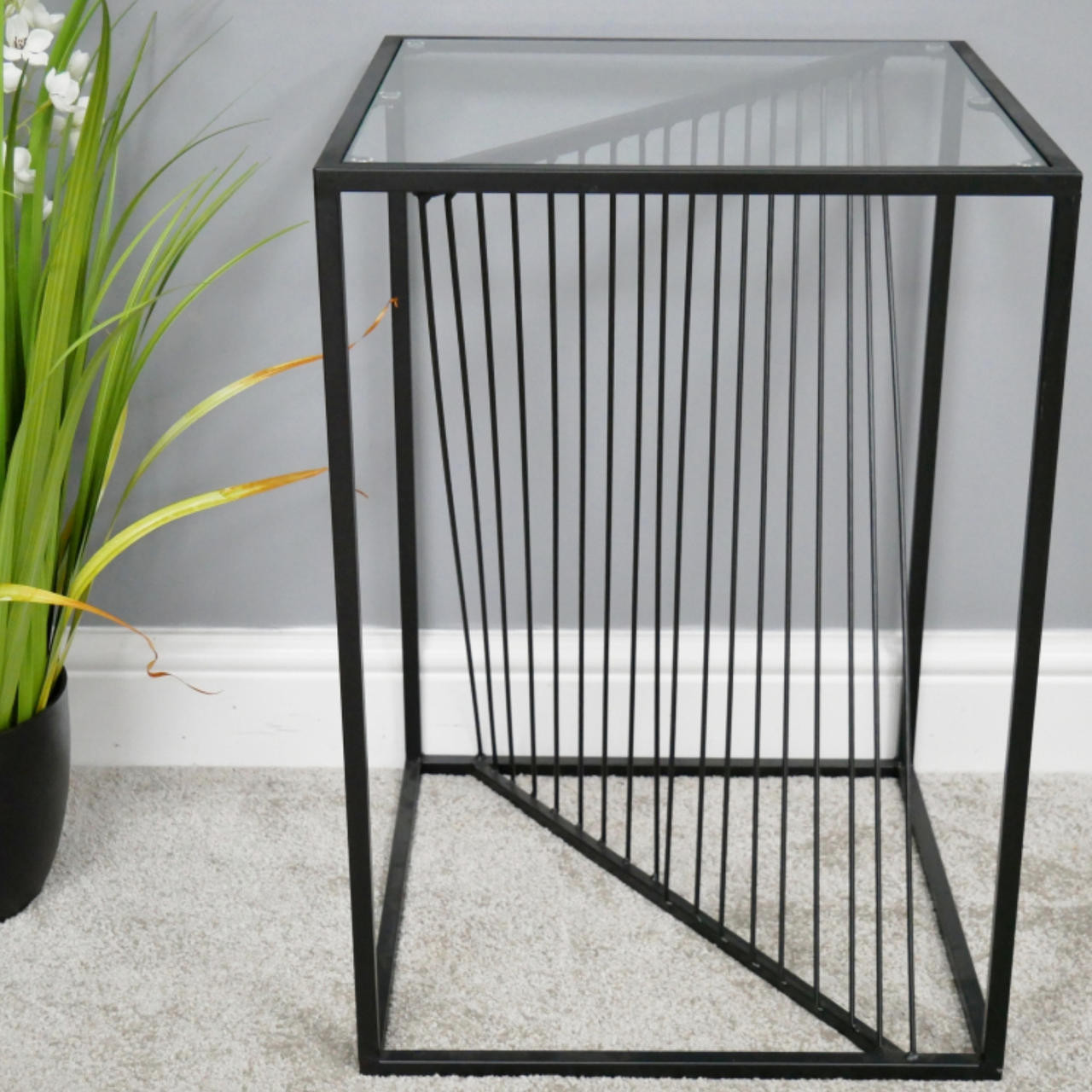 Black wire clearance side table