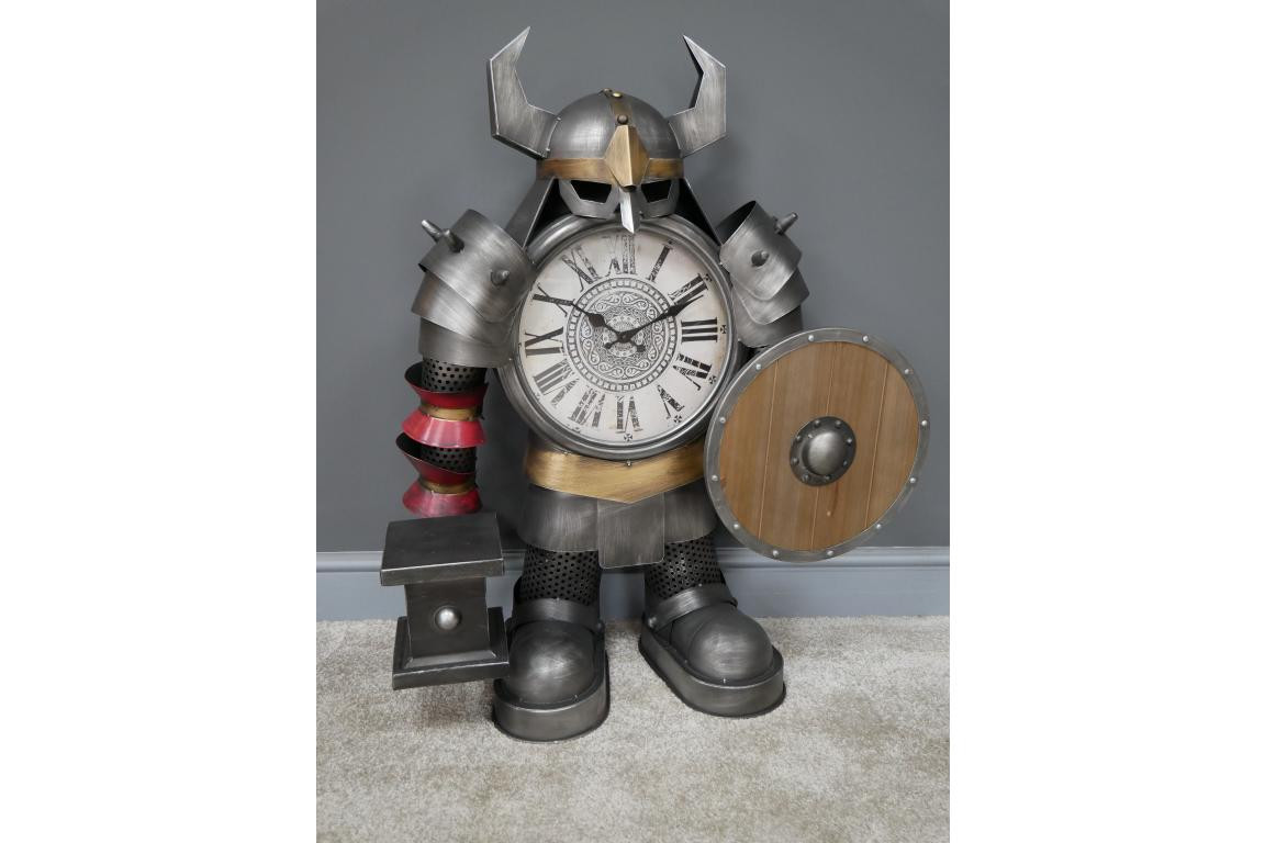 Warrior Metal Clock | Viking standing Iron Clock