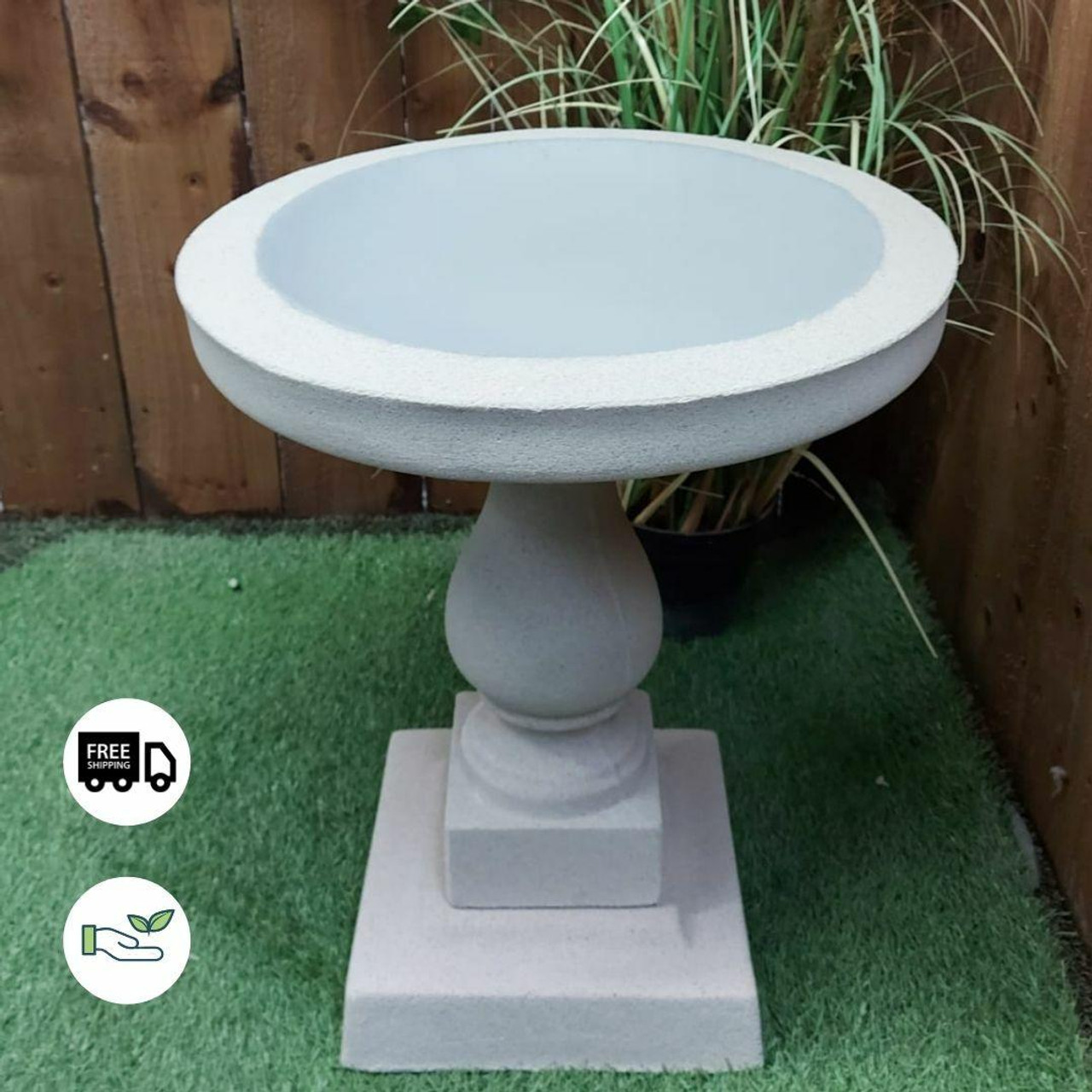 Classic Short Sandstone Birdbath