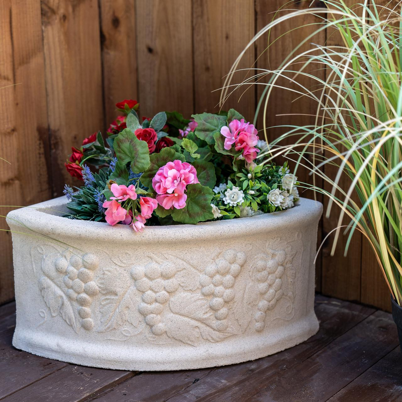 Grape design Sandstone Corner Planter
