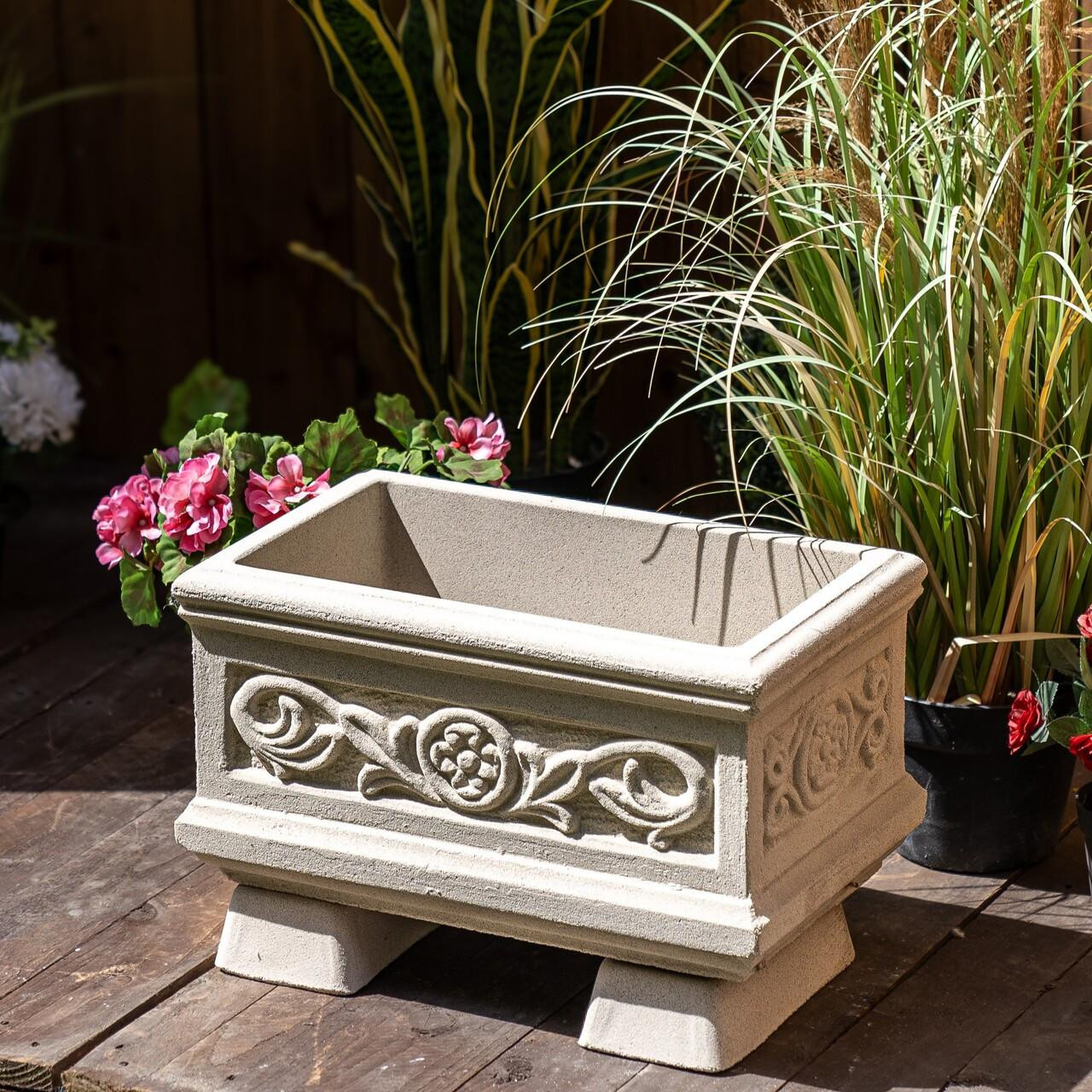 Large Imperial Sandstone Trough with Flower pattern