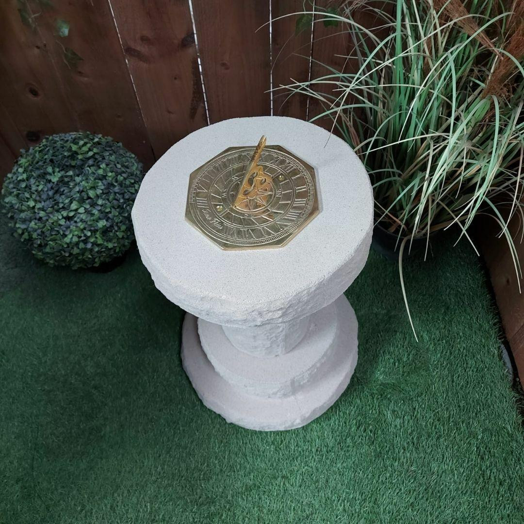 Carved design Sturdy Sandstone Sundial