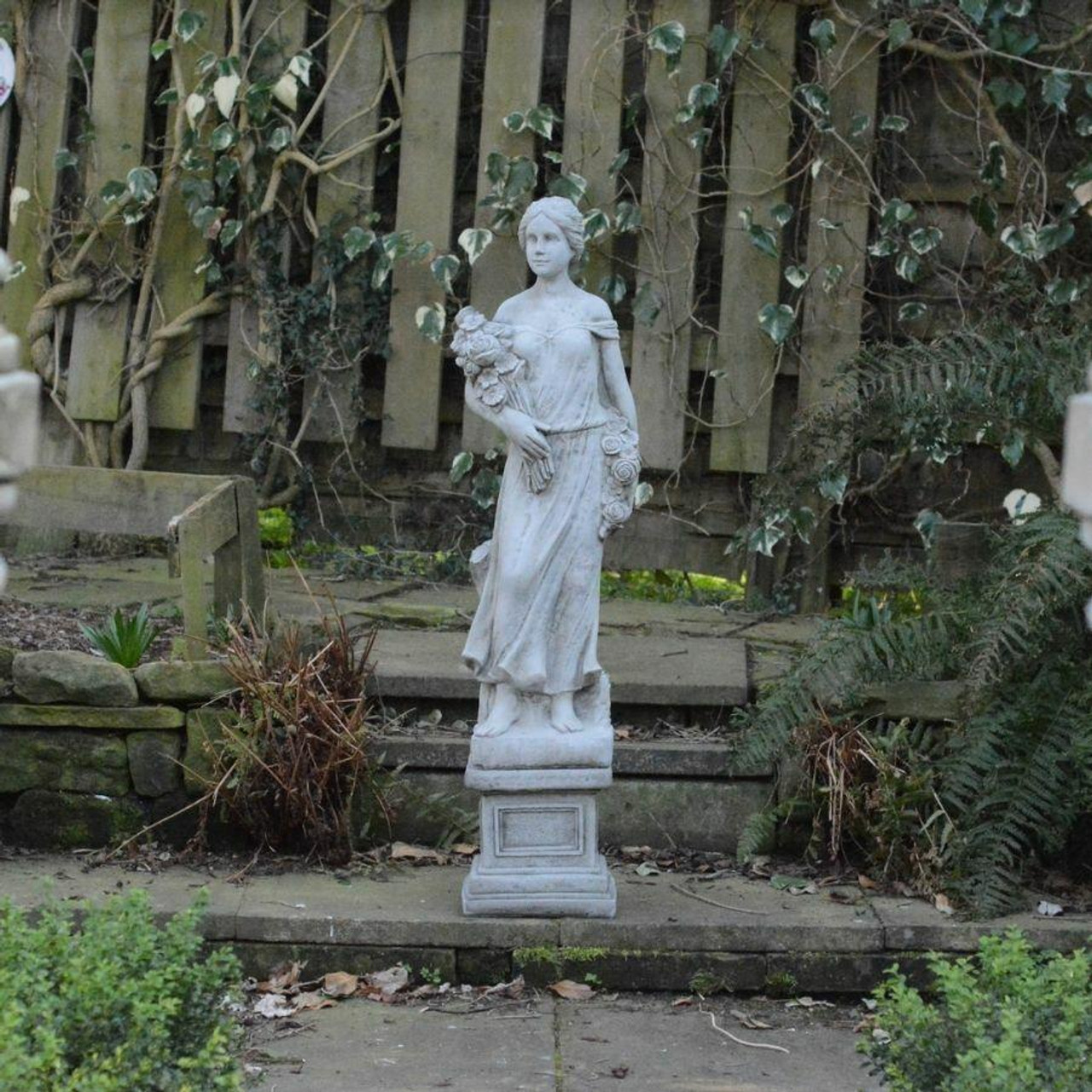 Large Conservatory Female Statue with Bouquet