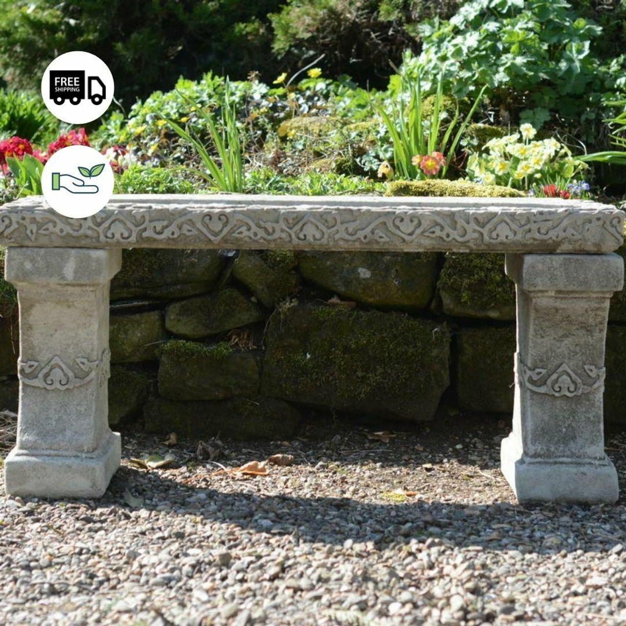Kazakh Design Stone Cast Garden Bench