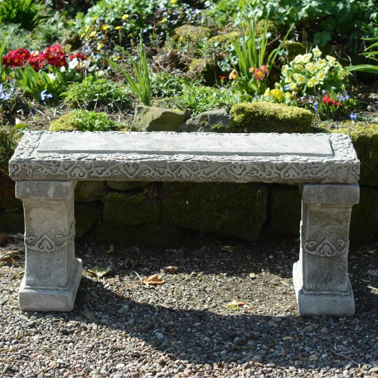 Stone Cast Garden Bench Seat Kazakh Design 