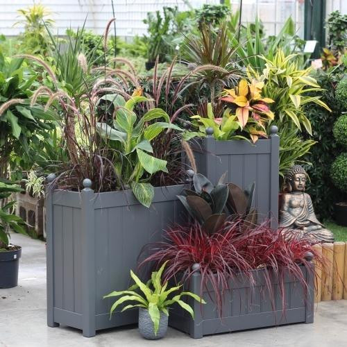 Wooden Tall Classic Painted Trough in Charcoal